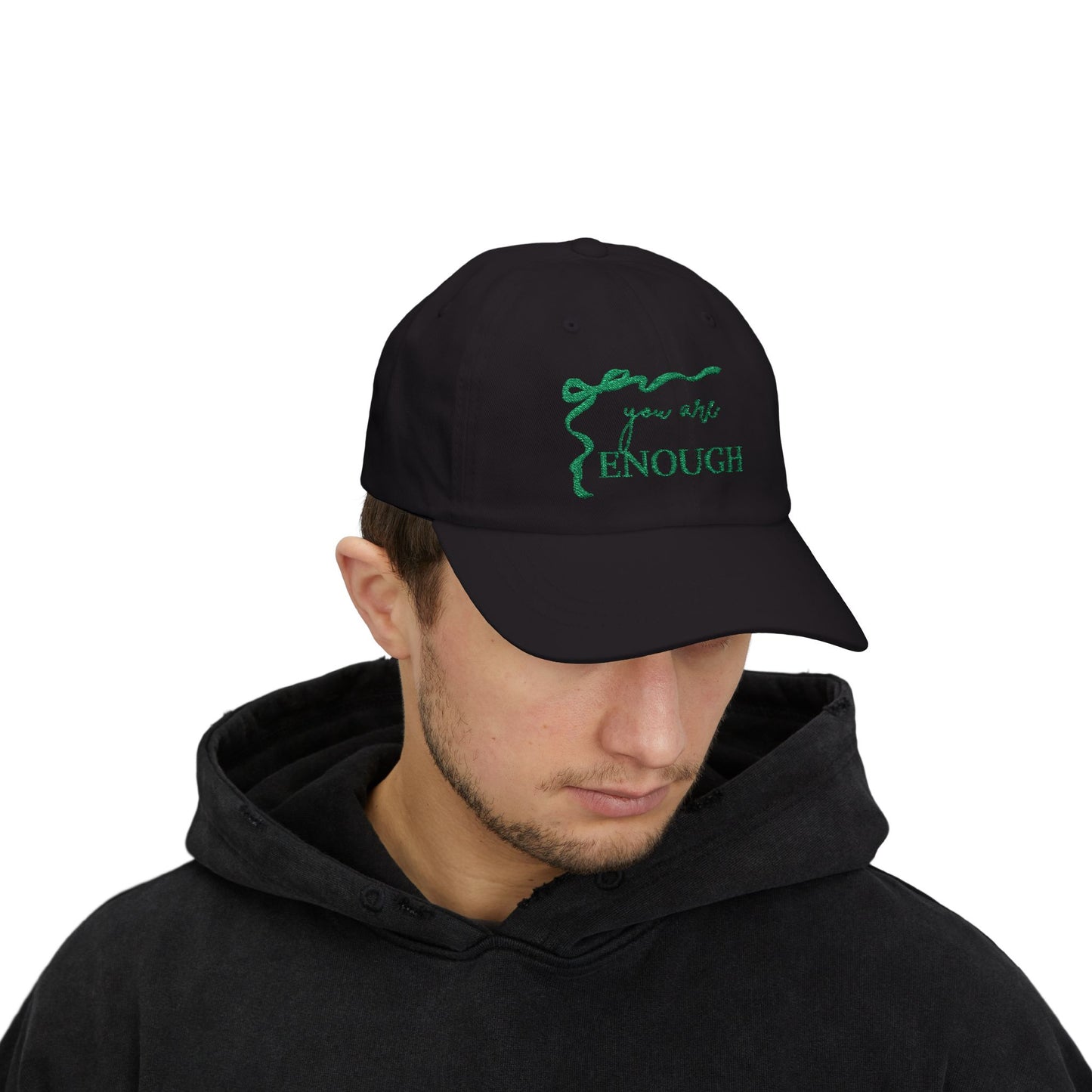 Green Thread You Are Enough Dad Cap