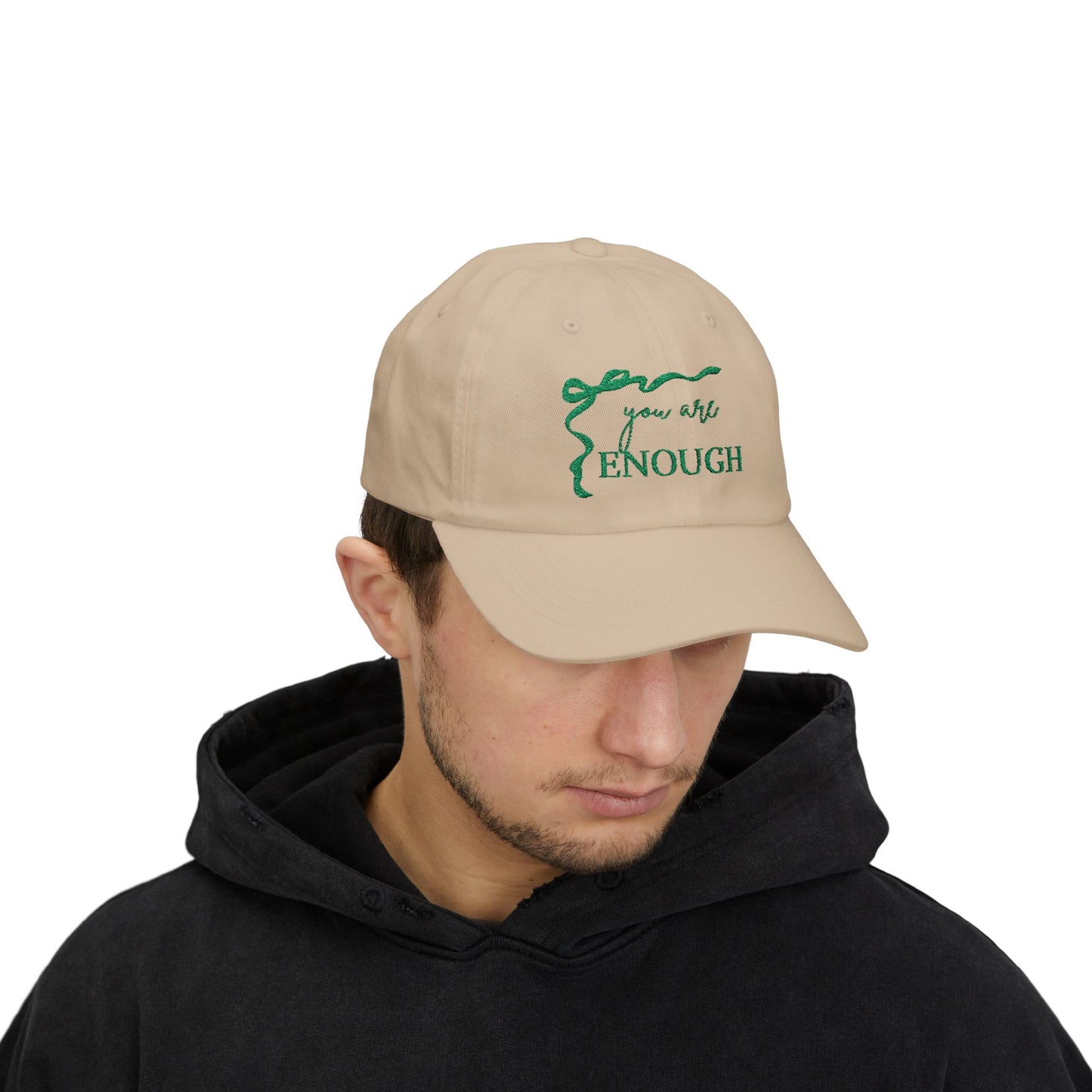Green Thread You Are Enough Dad Cap
