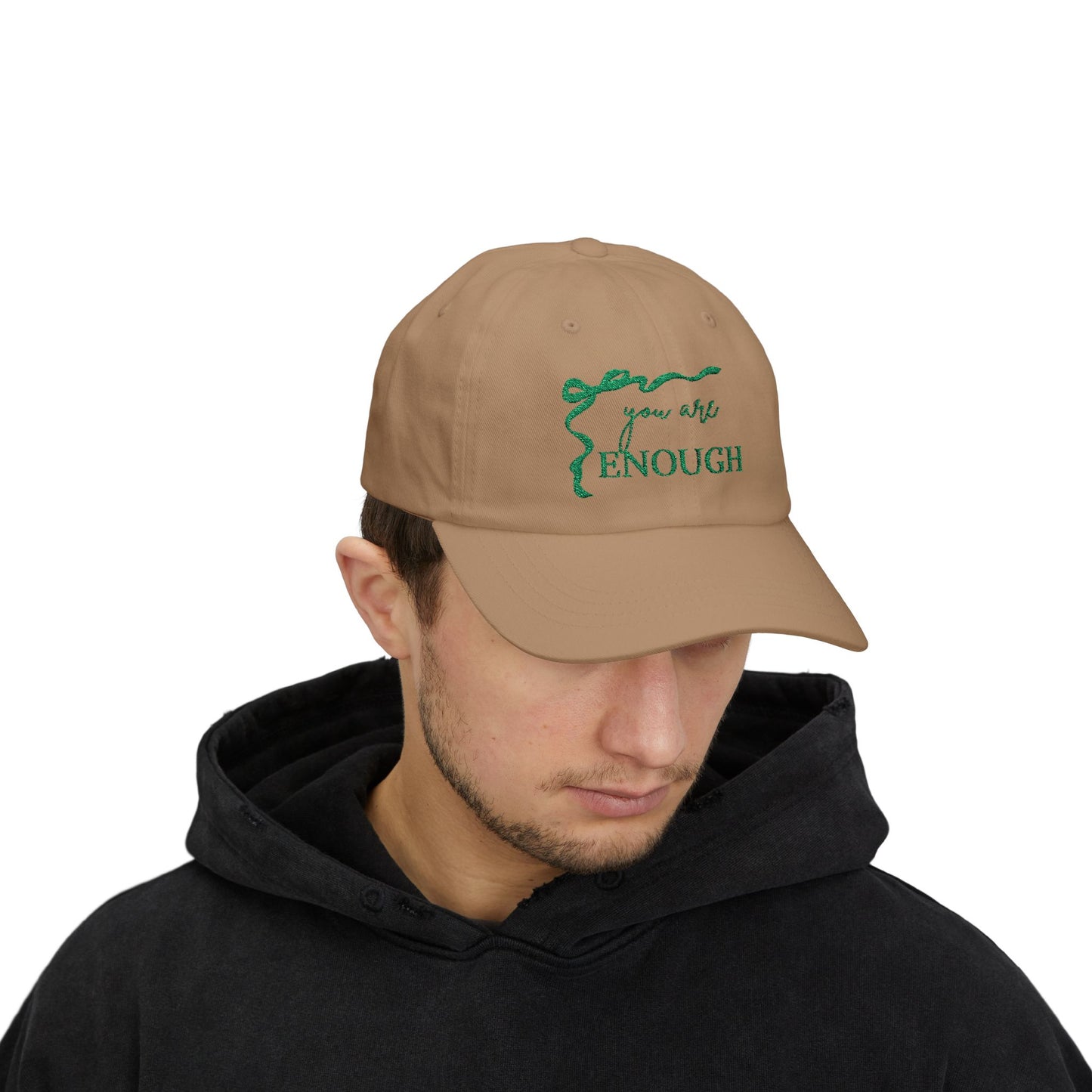 Green Thread You Are Enough Dad Cap