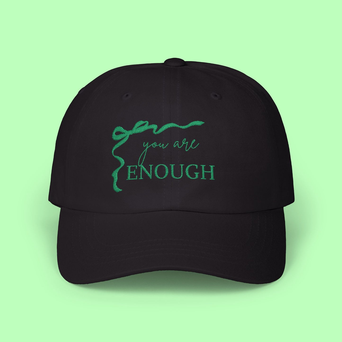 Green Thread You Are Enough Dad Cap
