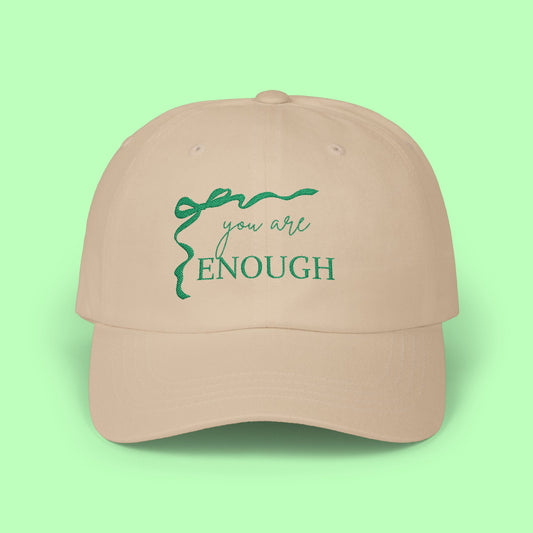 Green Thread You Are Enough Dad Cap