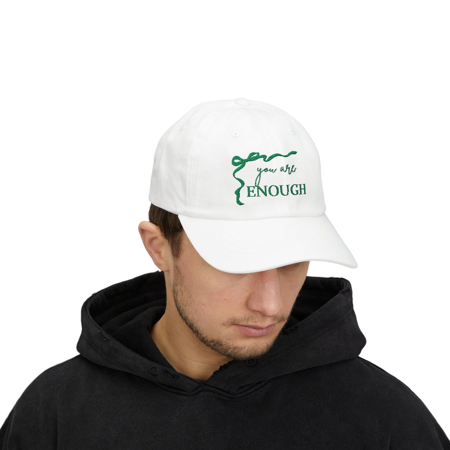Green Thread You Are Enough Dad Cap