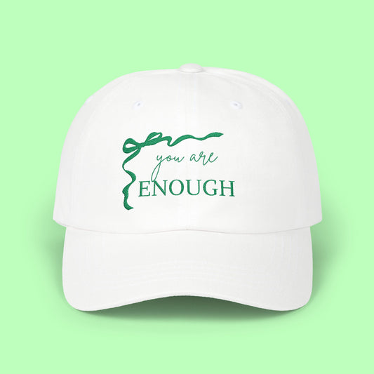 Green Thread You Are Enough Dad Cap